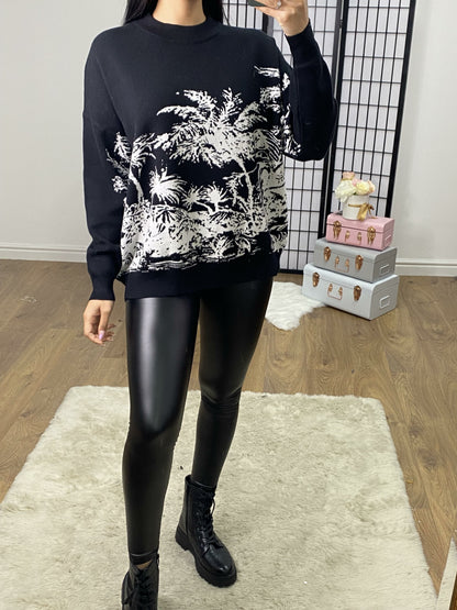 Bianka Landscape Printed Super Soft Oversized Knitted Jumper