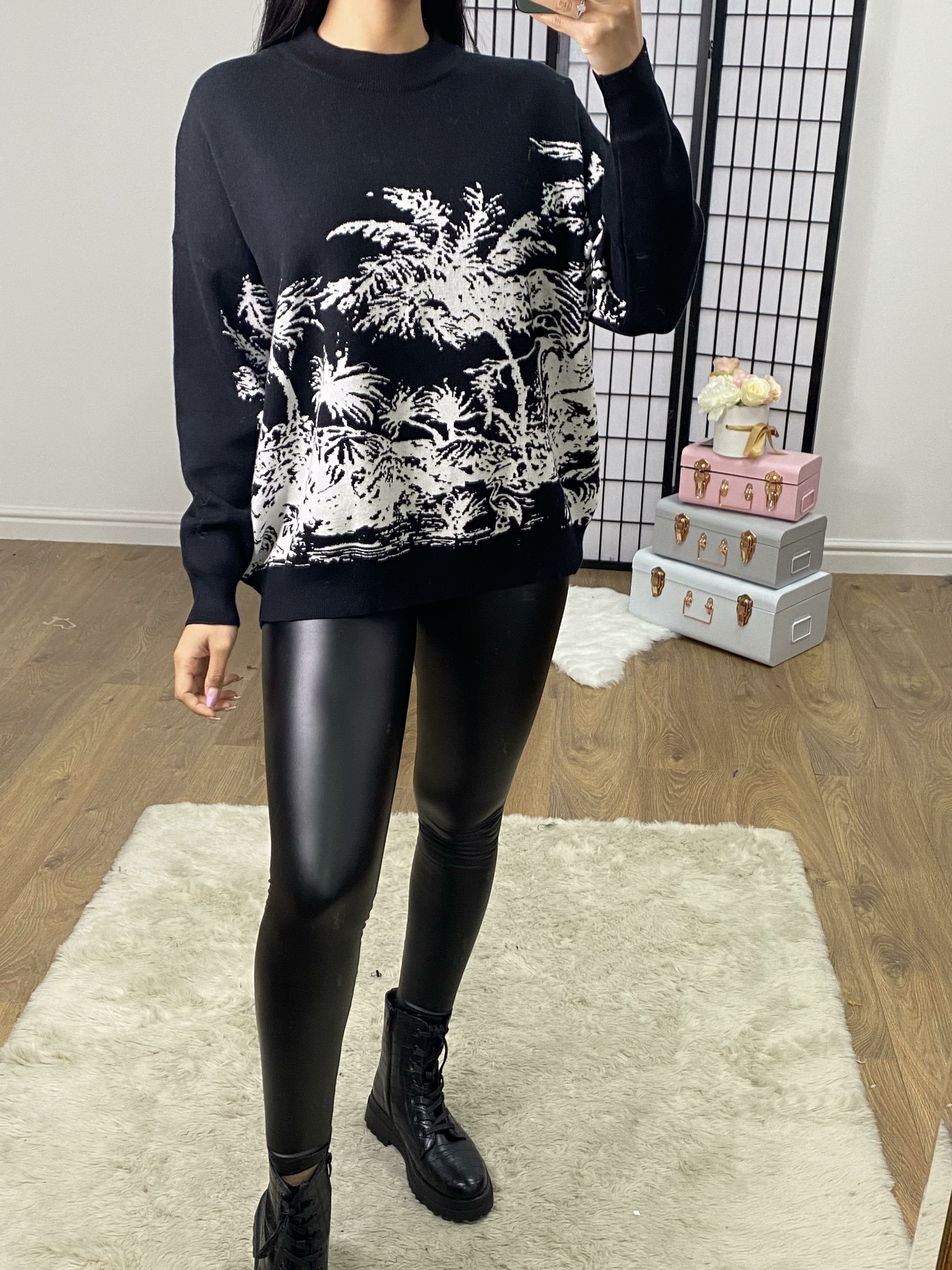 Bianka Landscape Printed Super Soft Oversized Knitted Jumper