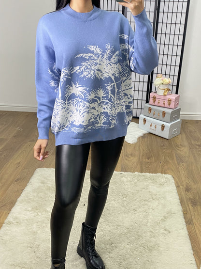 Bianka Landscape Printed Super Soft Oversized Knitted Jumper