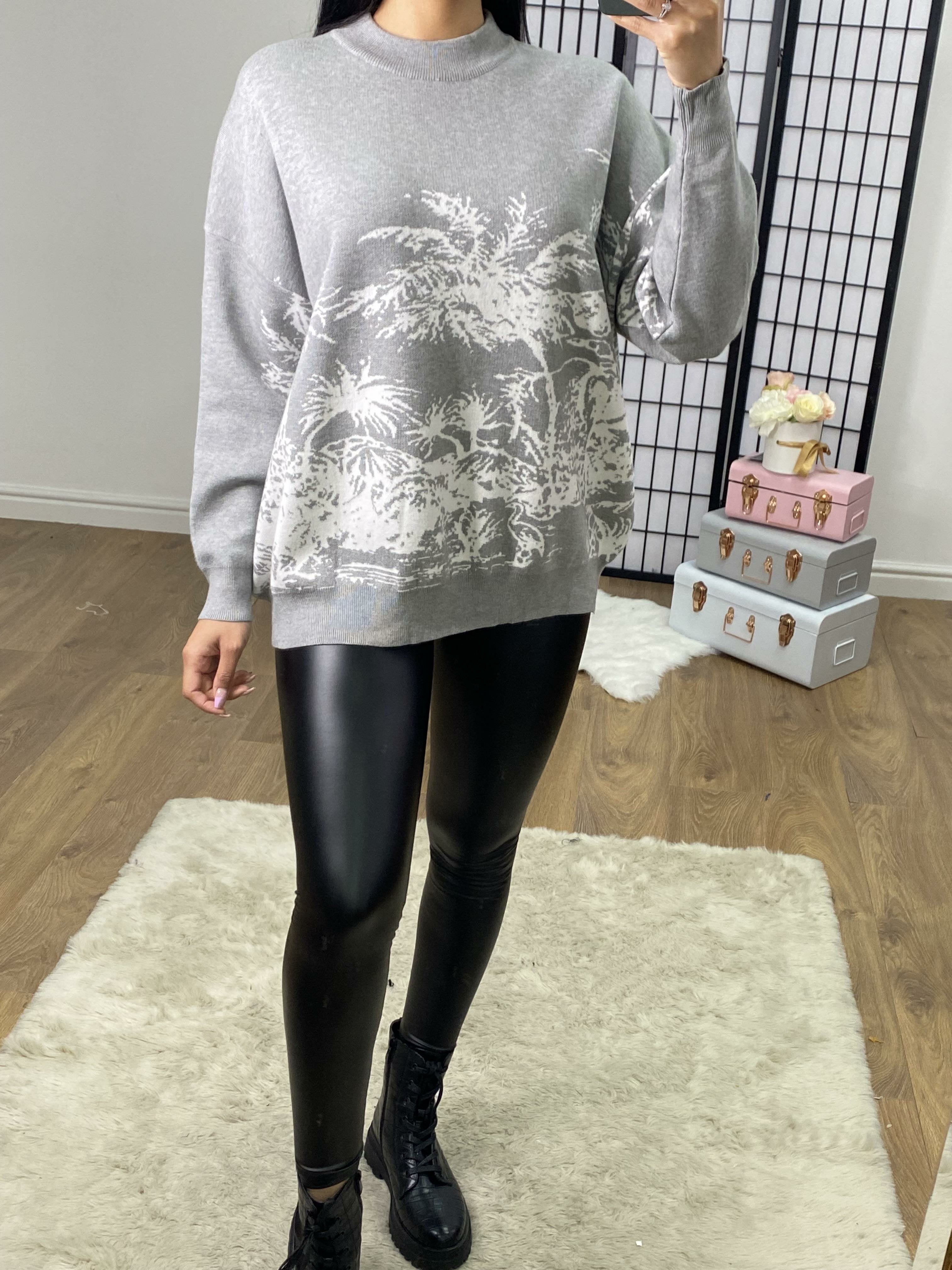 Bianka Landscape Printed Super Soft Oversized Knitted Jumper