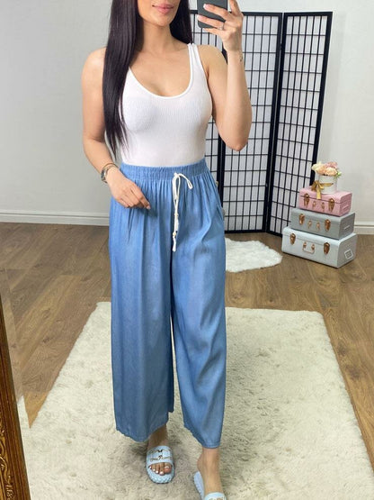 Boland Light Blue Wide Leg Trousers
