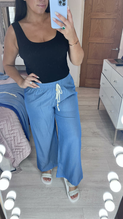 Boland Light Blue Wide Leg Trousers