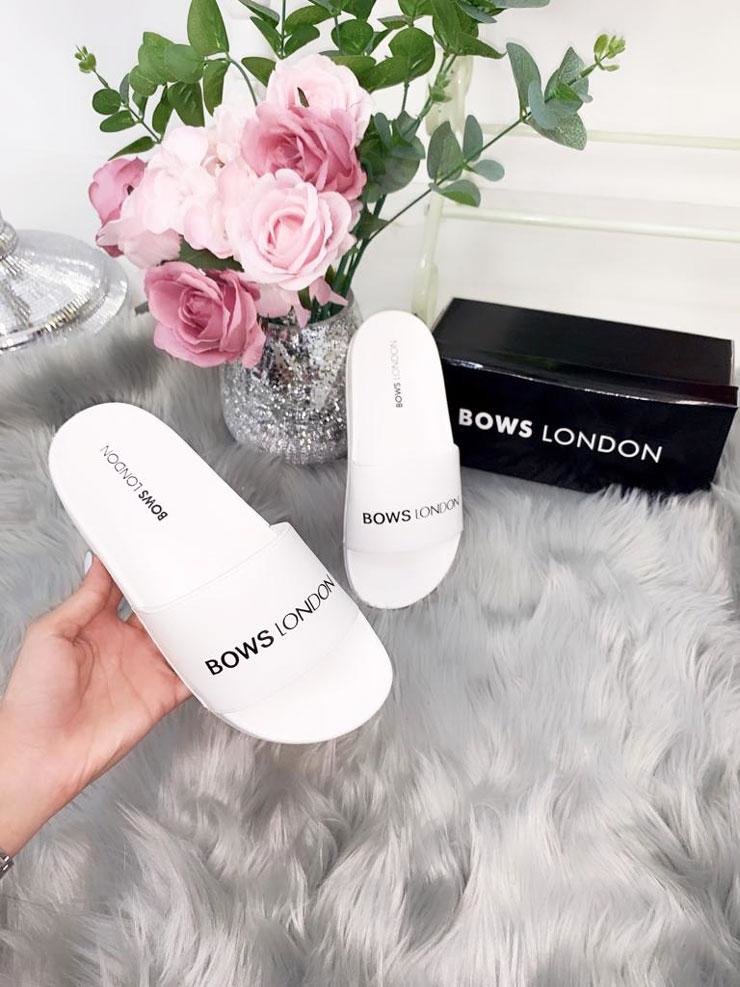Bows London White Sliders