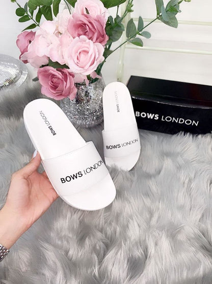 Bows London White Sliders