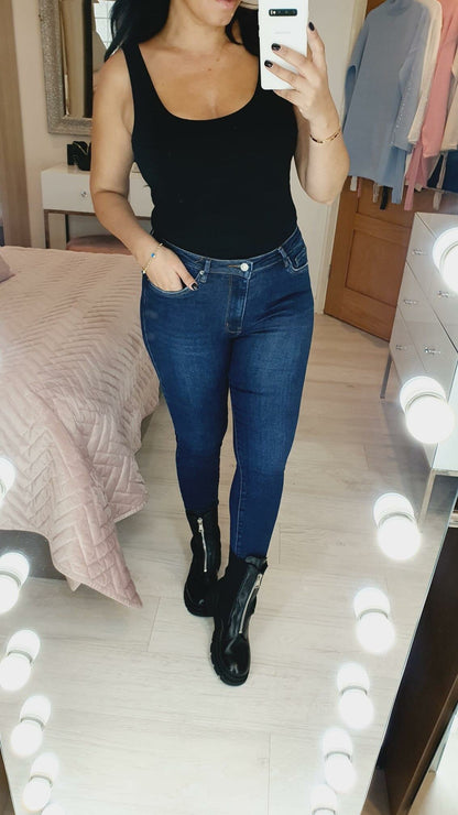 Briline Dark Denim Super Stretch Premium Denim Collection High Waist Jeans