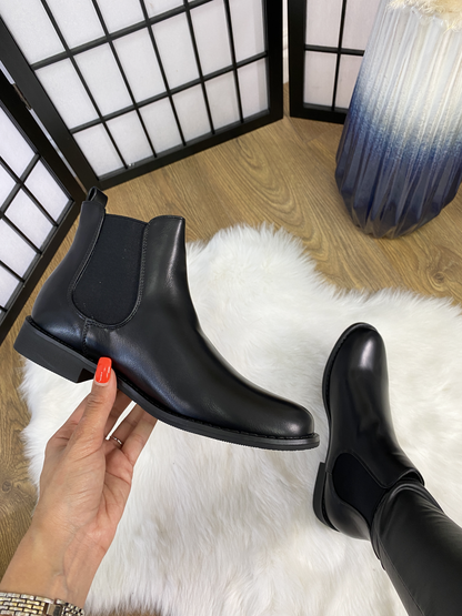 Brittany Faux Leather Plain Chelsea Boot