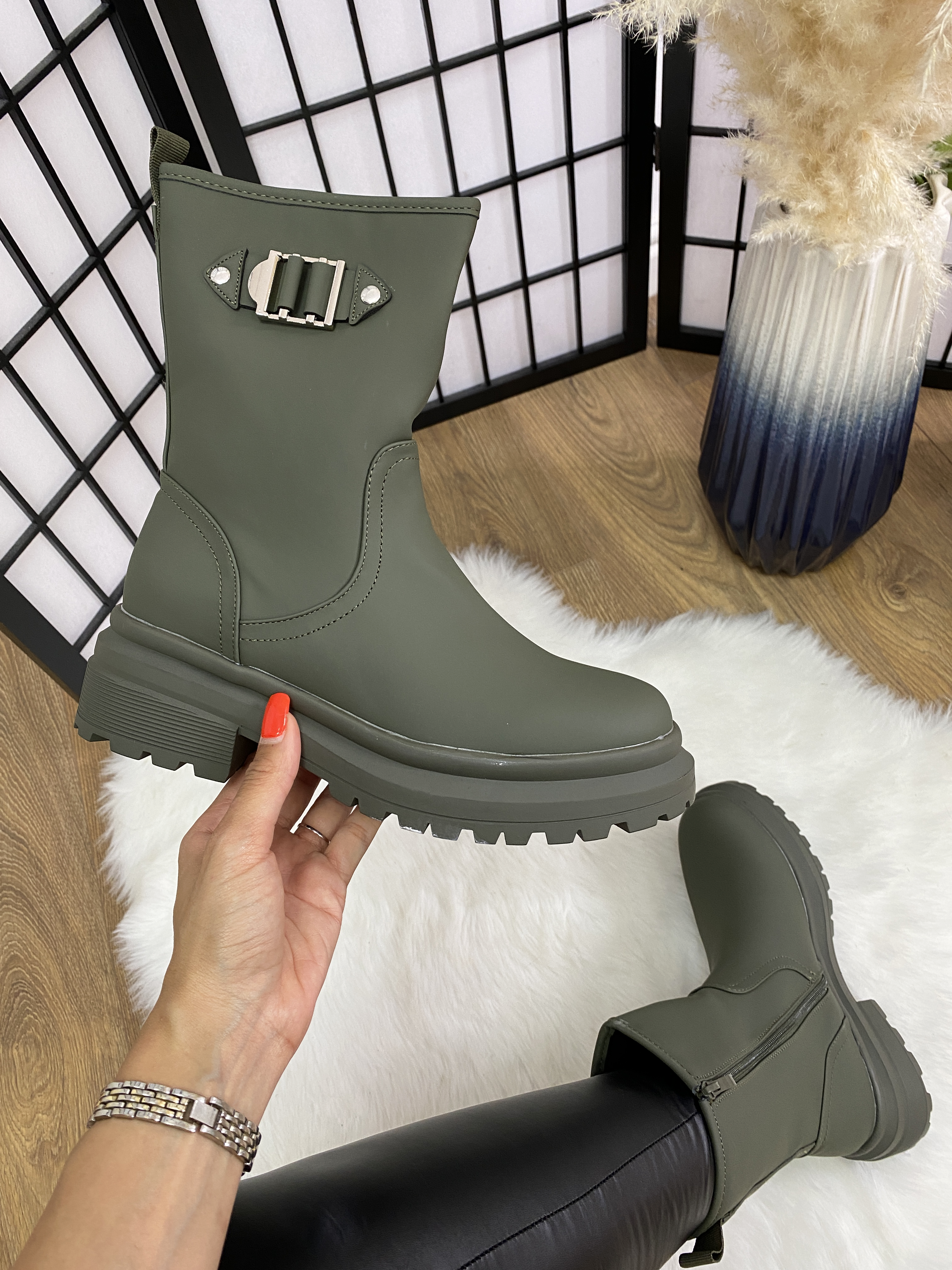 Bryony Scuba Buckle Biker Boots