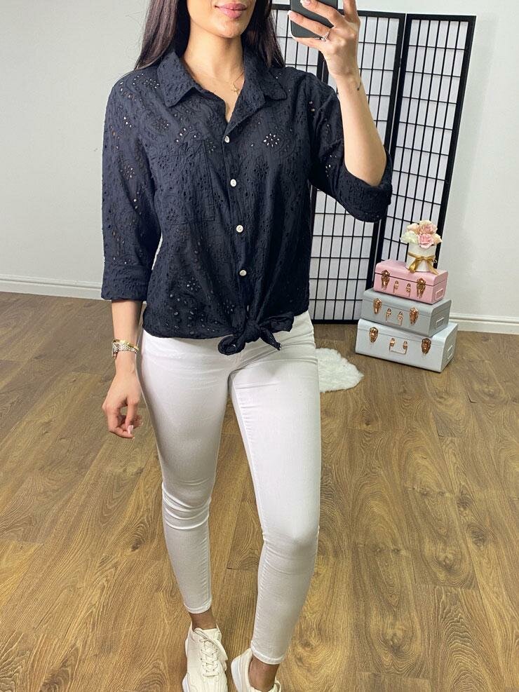 Cardoll Broderie Tie Front Shirt