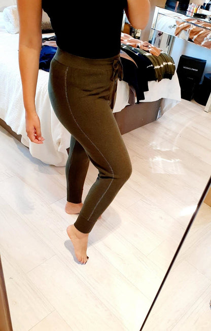 Carlos Knitted Glitter Stripe Super Soft Knit Joggers