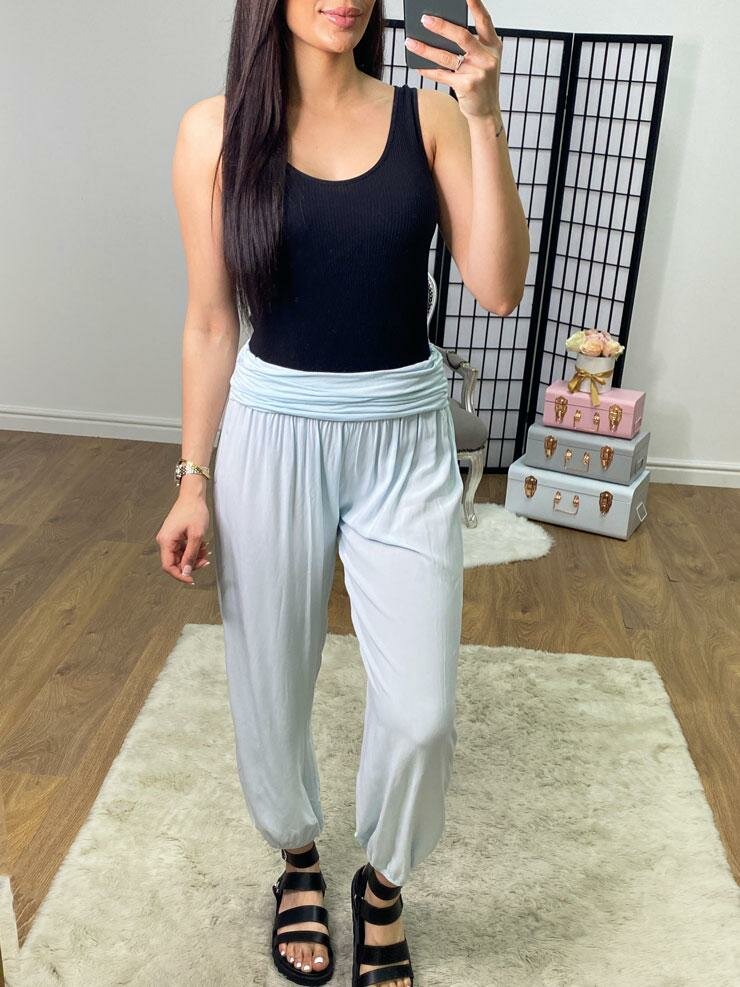 Carole Plain Oversized Style Elasticated Waistband Harems