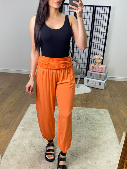 Carole Plain Oversized Style Elasticated Waistband Harems