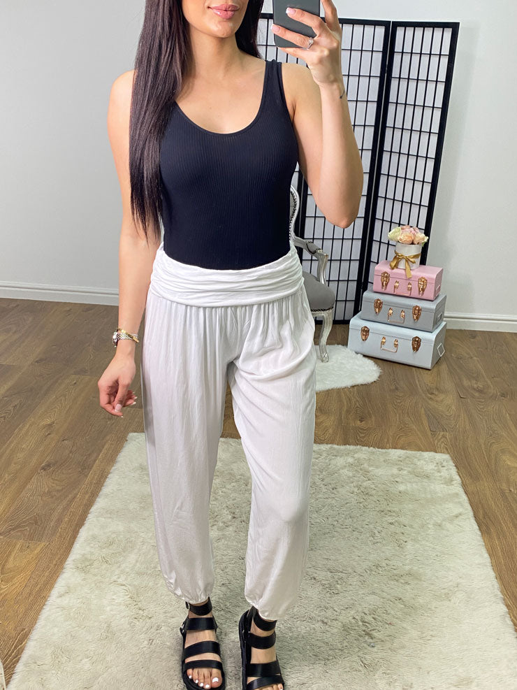 Carole Plain Oversized Style Elasticated Waistband Harems