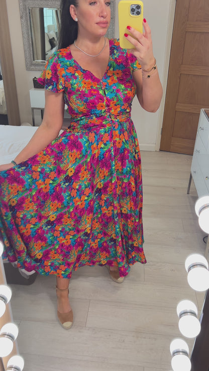 Eleven Floral Print Maxi Dress