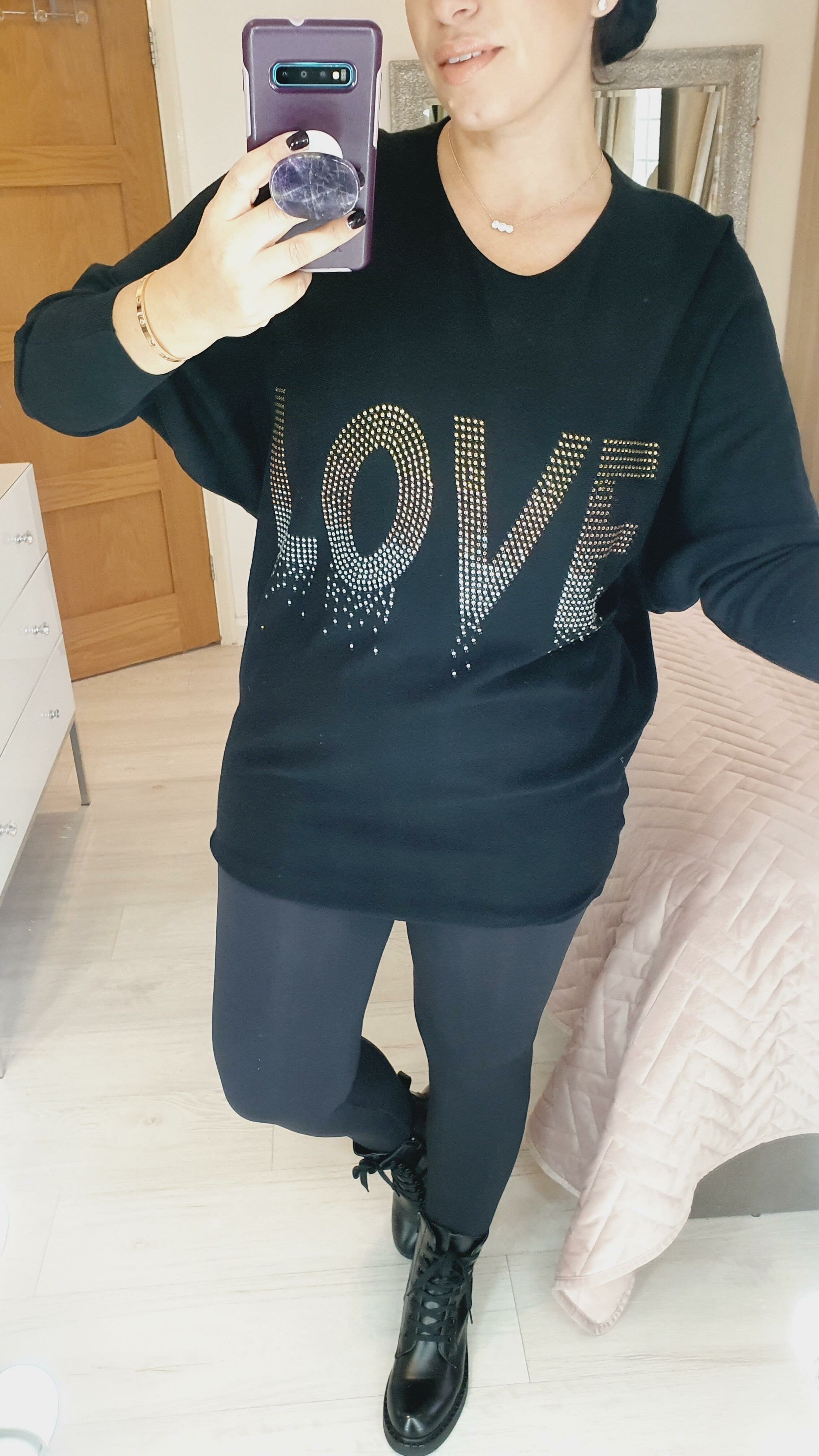 Cedric Diamante LOVE Super Soft Knit Jumper