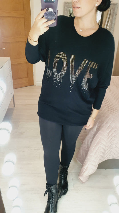 Cedric Diamante LOVE Super Soft Knit Jumper