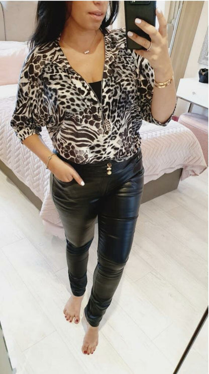 Aria Leather Look Jeans