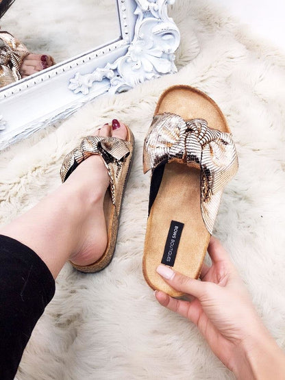 Dixie Metallic Knitted Sliders