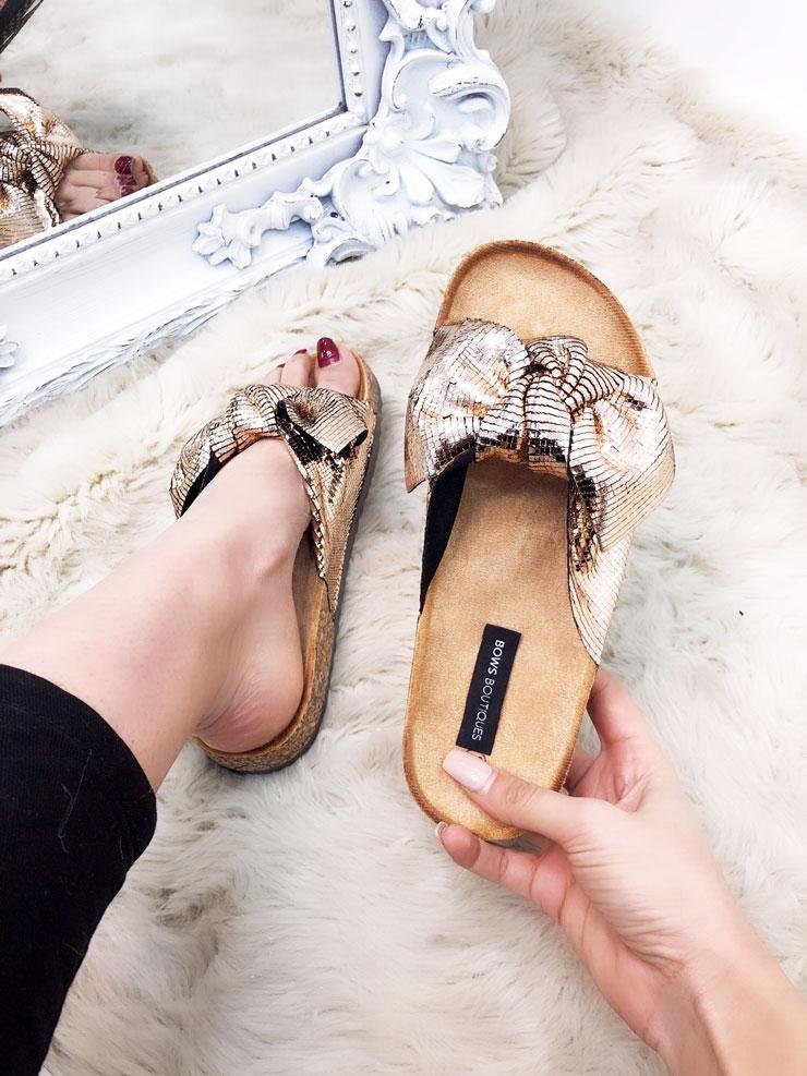 Dixie Metallic Knitted Sliders