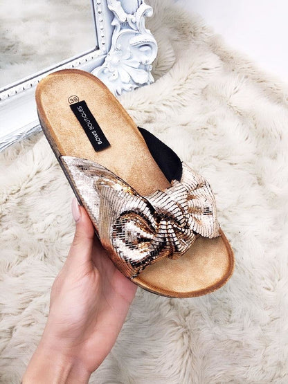 Dixie Metallic Knitted Sliders