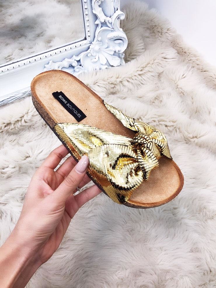 Dixie Metallic Knitted Sliders
