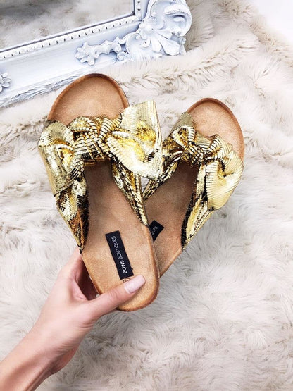 Dixie Metallic Knitted Sliders