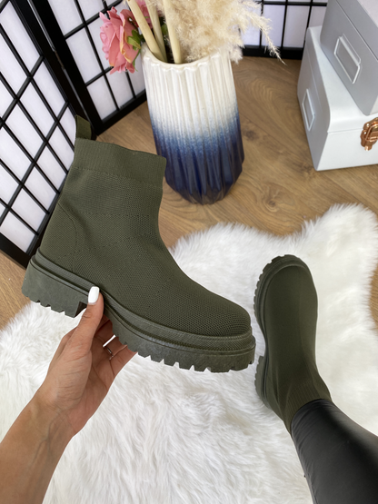 Dundee Plain Waffle Sock Ankle Boot