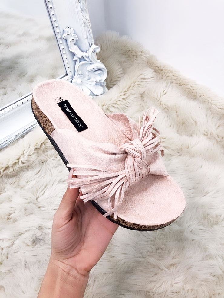 Ebony Tassel Faux Suede Knotted Sliders