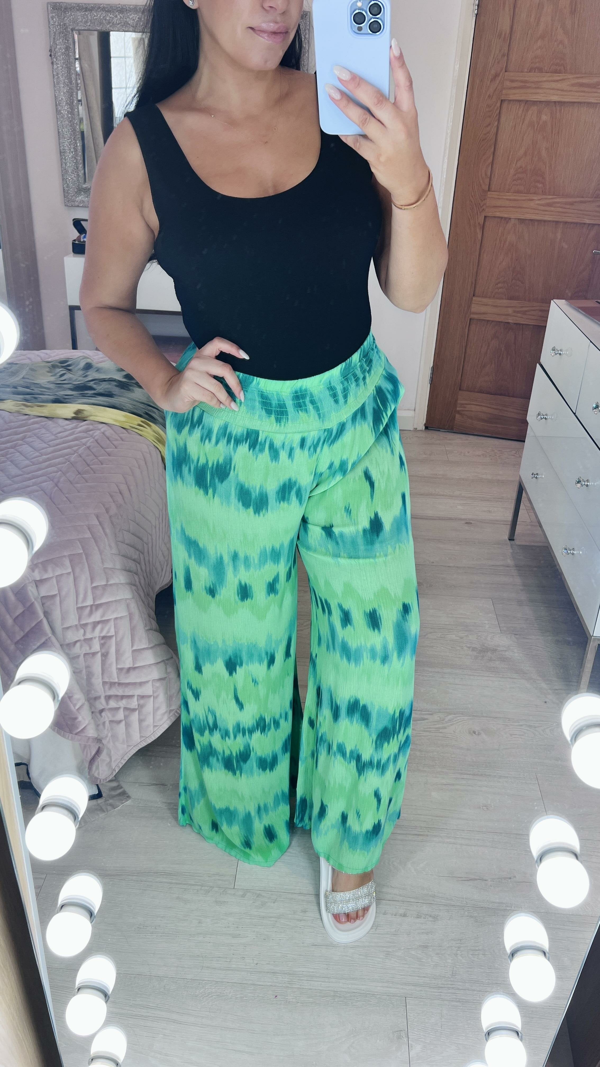 Evers Cheesecloth Print Palazzo Trouser