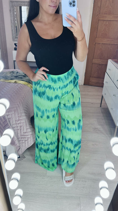 Evers Cheesecloth Print Palazzo Trouser