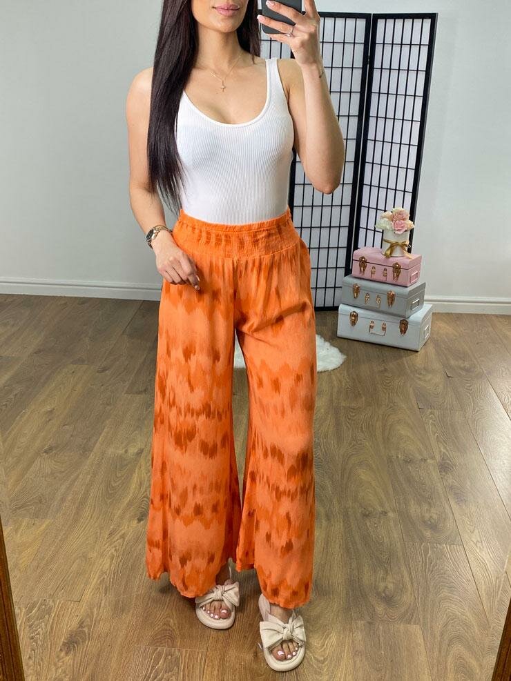 Evers Cheesecloth Print Palazzo Trouser