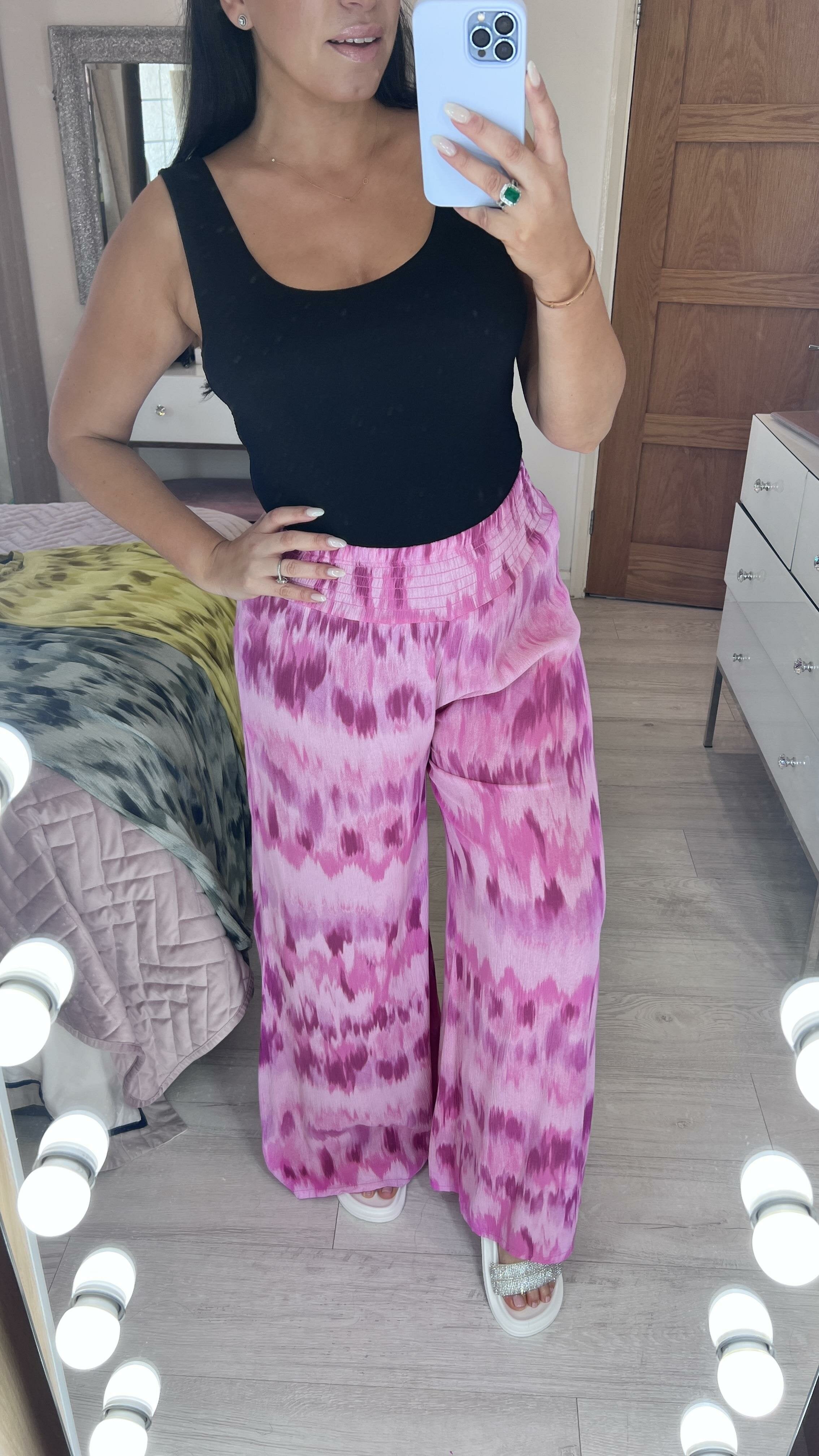 Evers Cheesecloth Print Palazzo Trouser