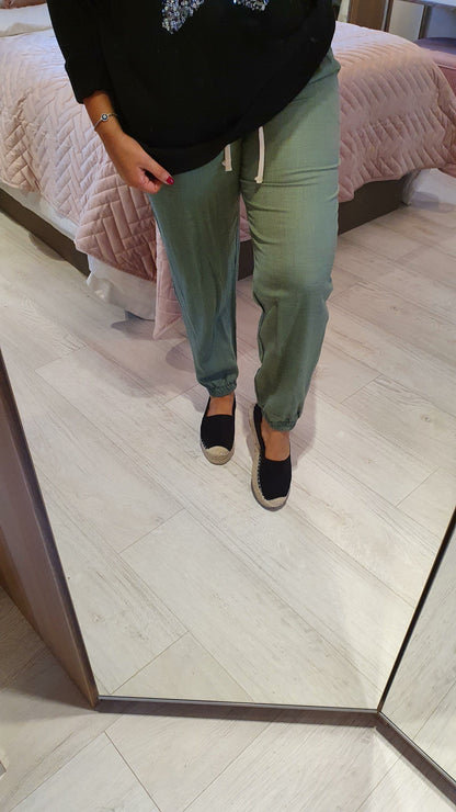 Tannon Loose Fit Linen Style Paper Bag Trousers