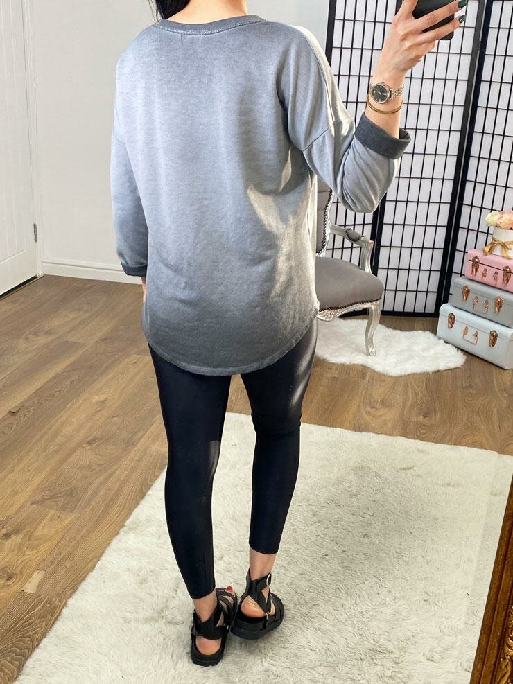 Fenley Silver Metallic Thread Detail Lightweight Sweatshirt