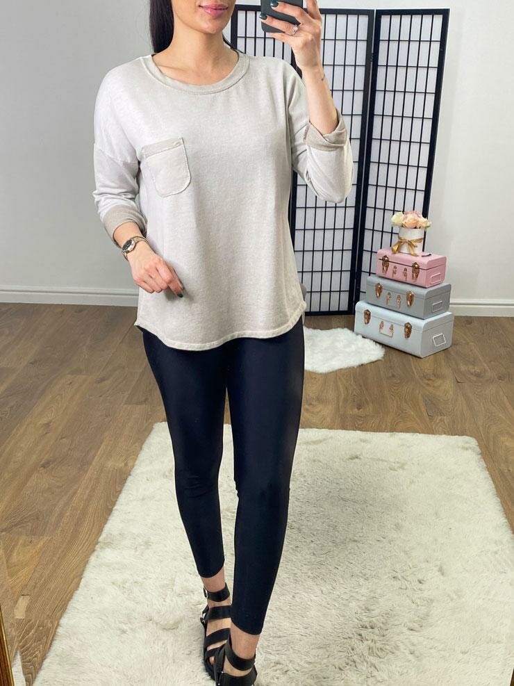 Fenley Silver Metallic Thread Detail Lightweight Sweatshirt