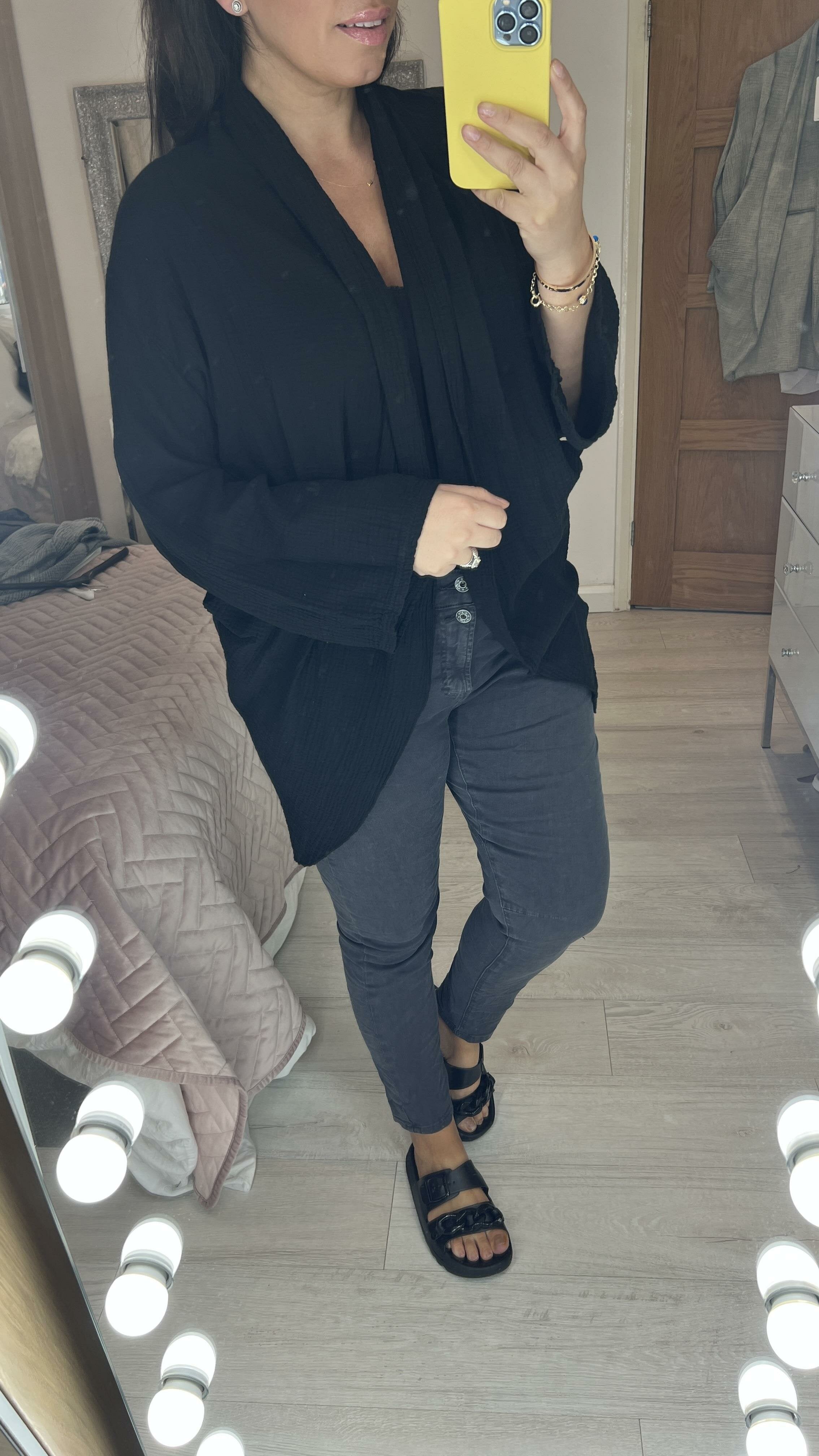 Flavia Cheesecloth Drape Front Cardigan