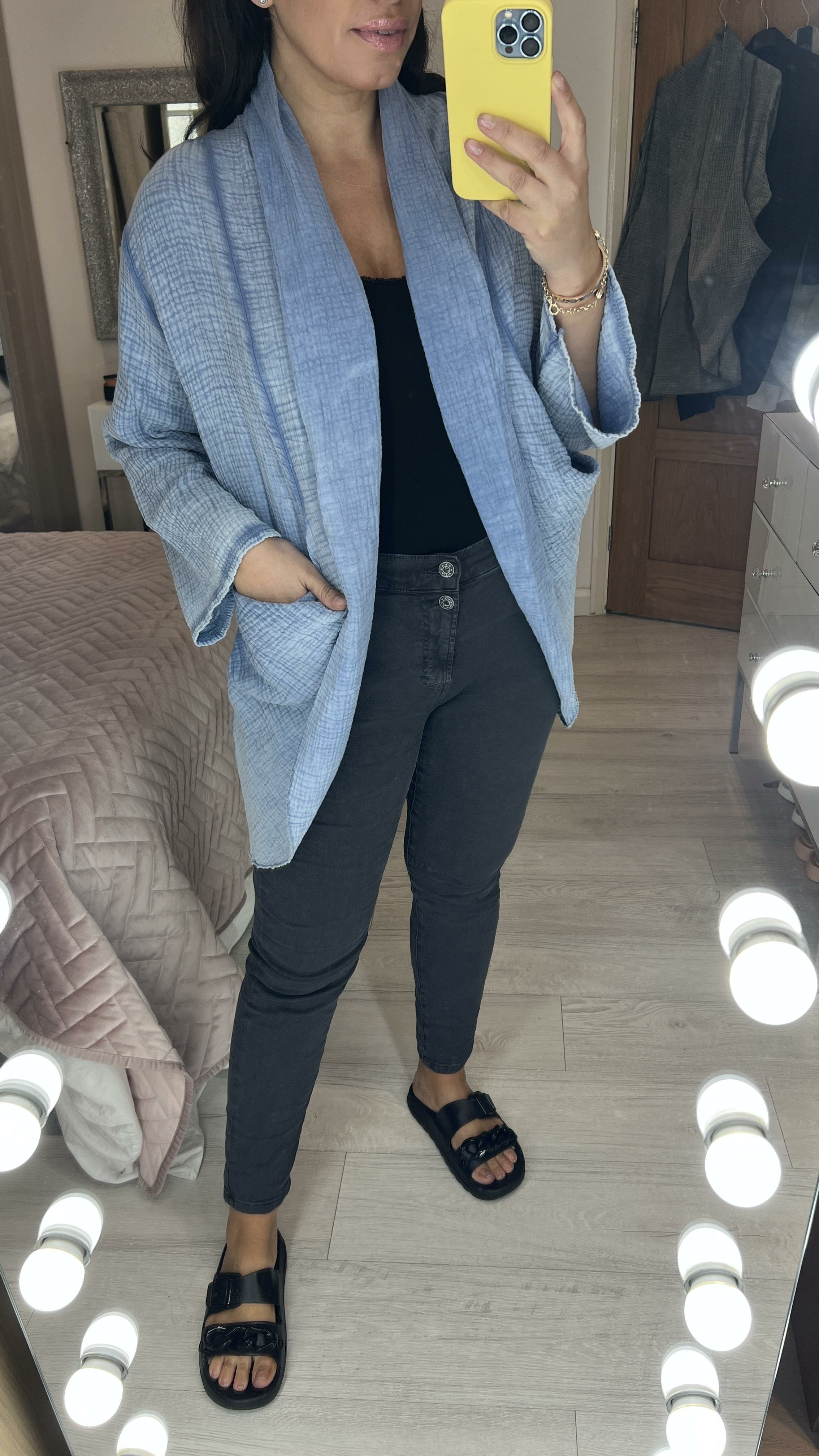 Flavia Cheesecloth Drape Front Cardigan