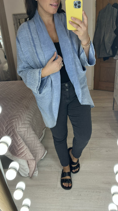 Flavia Cheesecloth Drape Front Cardigan