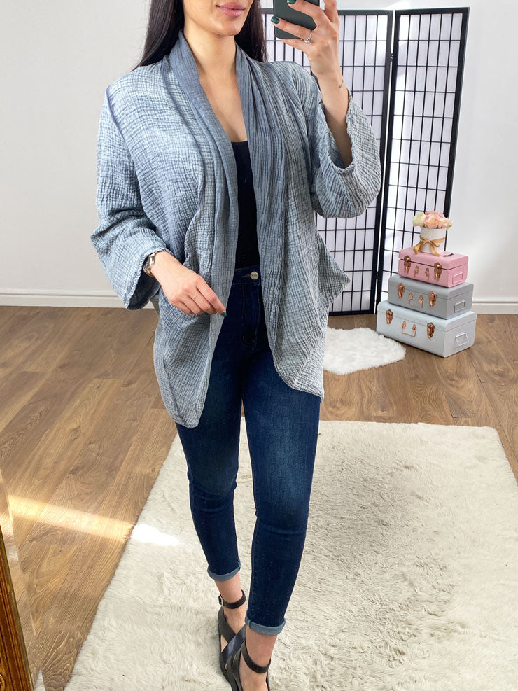 Flavia Cheesecloth Drape Front Cardigan