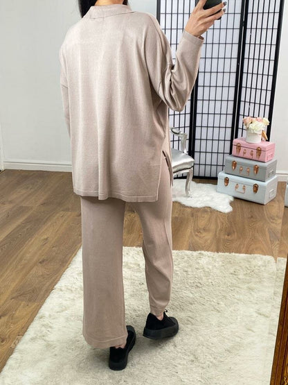 Fletcher Oversized Collar Detail Wide Leg Loungewear Set