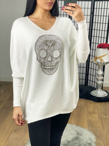 Forelli Studded Skull Detail Knit Jumper