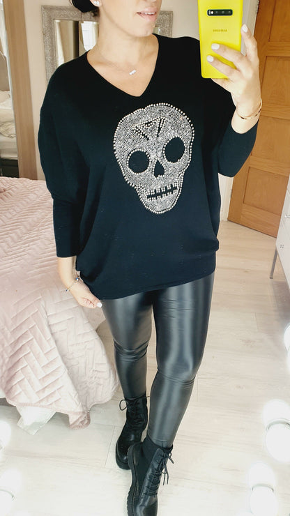 Forelli Studded Skull Detail Knit Jumper