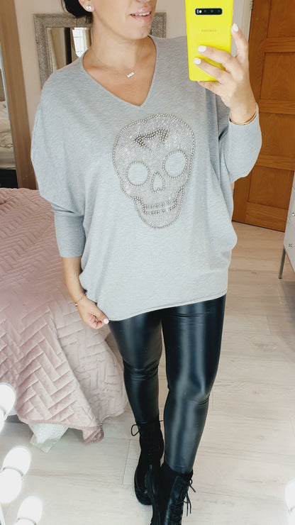 Forelli Studded Skull Detail Knit Jumper