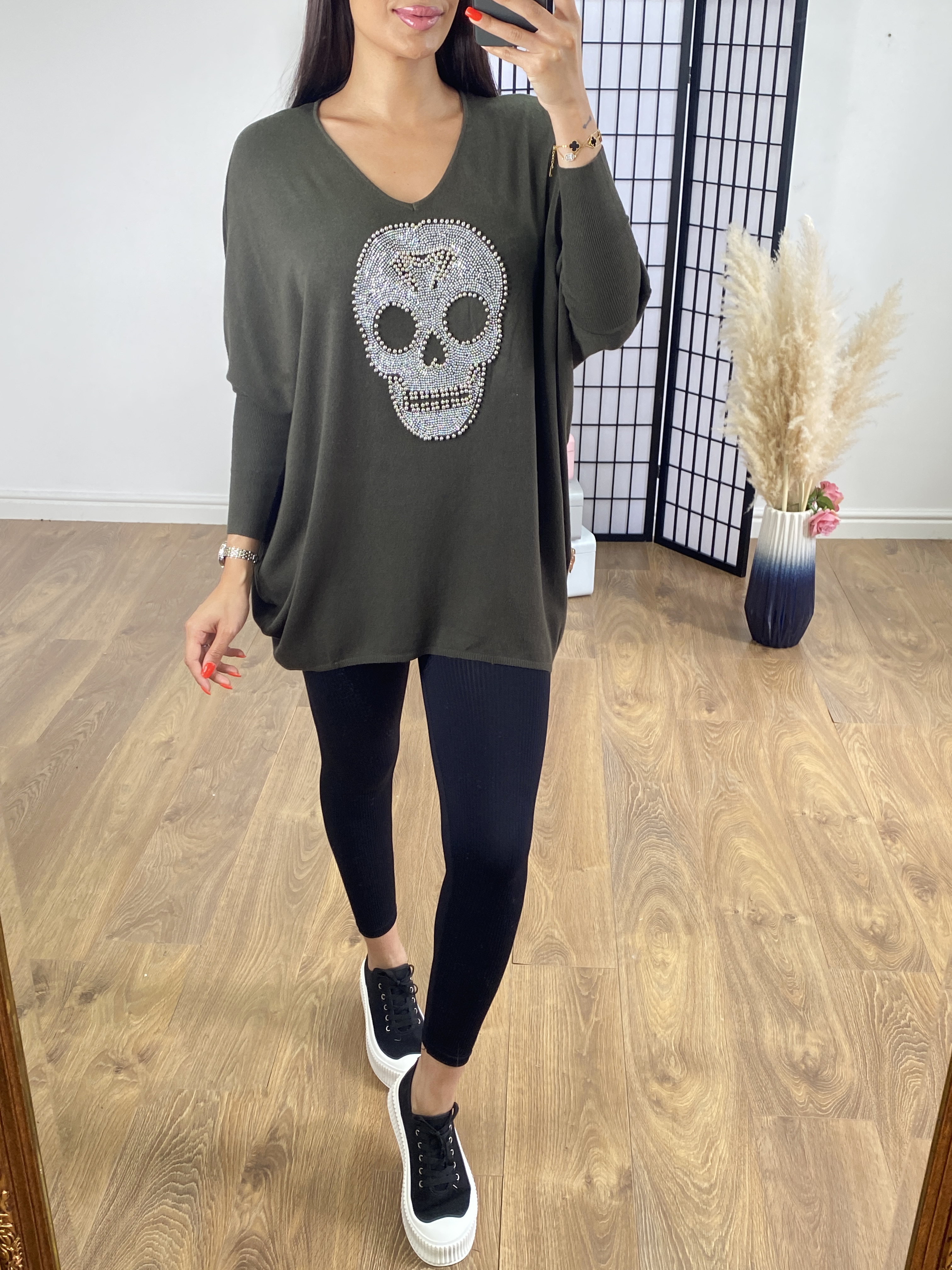 Forelli Studded Skull Detail Knit Jumper