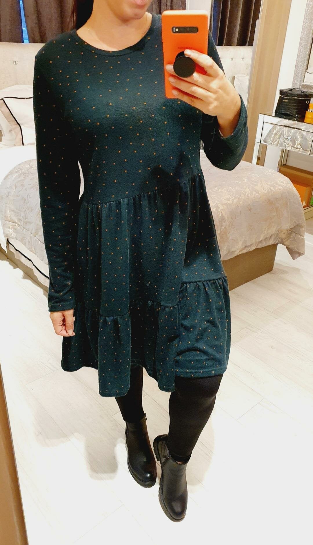 Fox Emerald Polka Dot Super Soft Smock Dress
