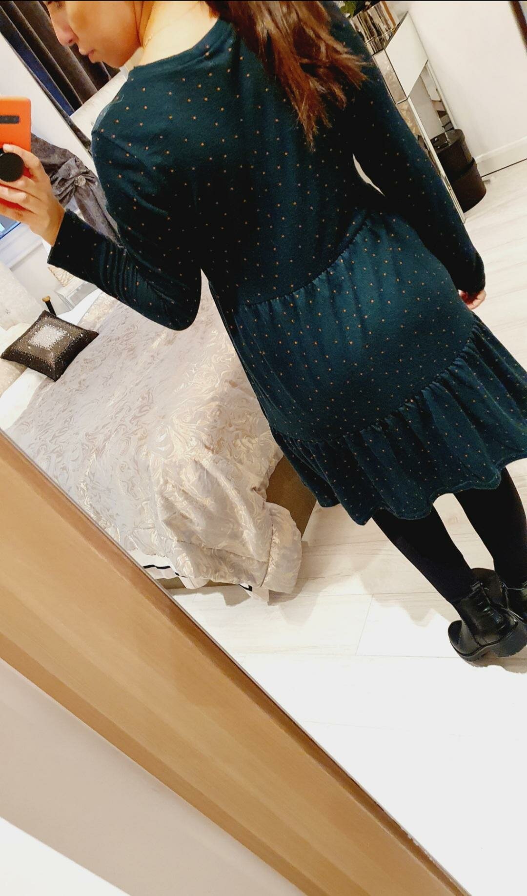 Fox Emerald Polka Dot Super Soft Smock Dress