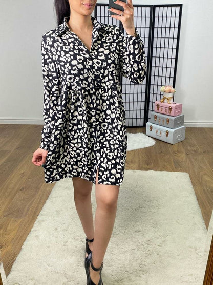 Galaxy Animal Print Smock Dress