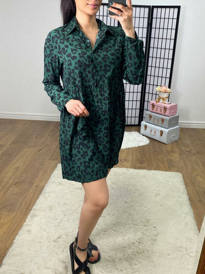 Galaxy Animal Print Smock Dress