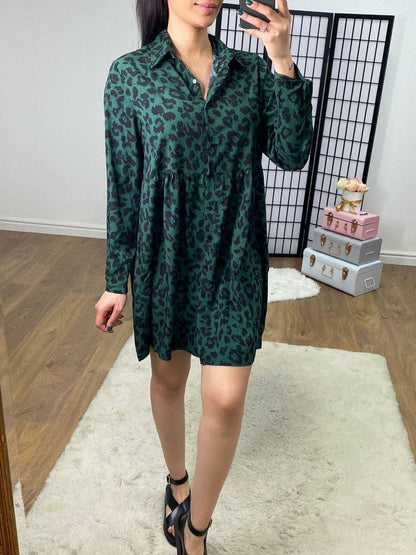 Galaxy Animal Print Smock Dress