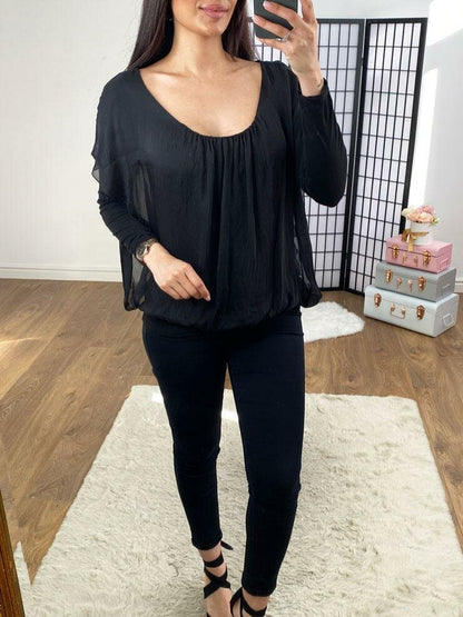 Gale Double Layer Silk Top