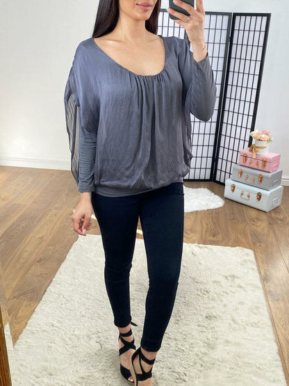 Gale Double Layer Silk Top